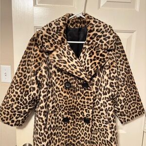 Leopard Print Faux Fur Coat